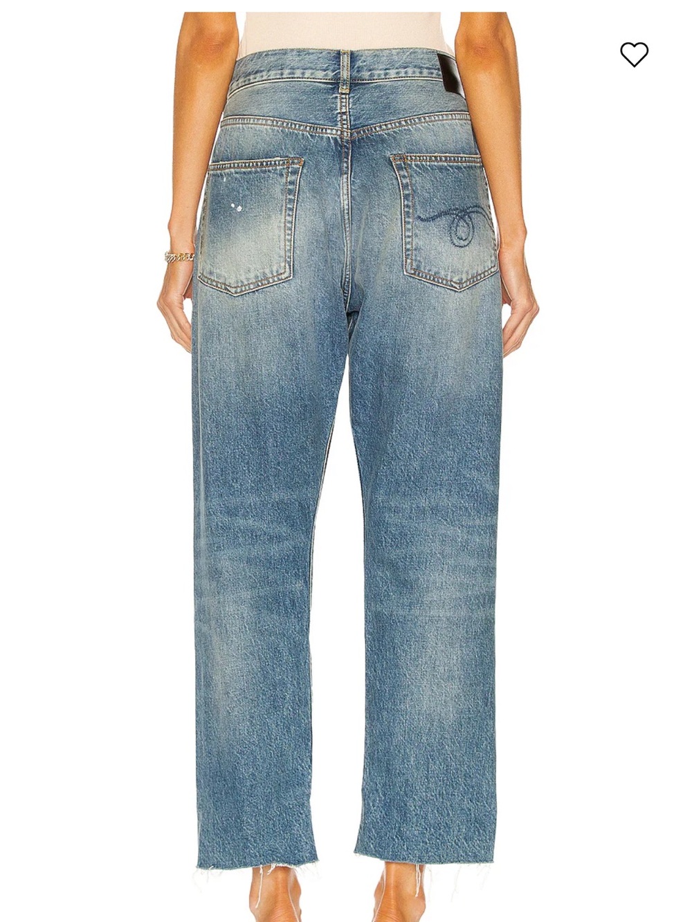 R13 Crossover Straight Leg Jeans in the 'Jasper' wash. - Picture 8 of 14